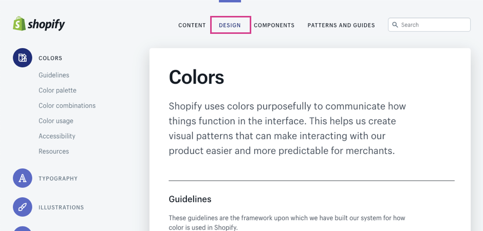 Screenshot of polaris.shopify.com